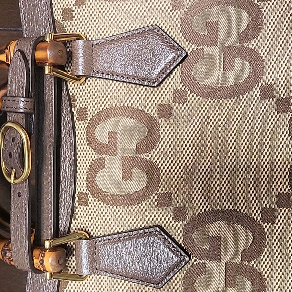 Gucci Diana NM Bamboo Handle Tote Jumbo GG Canvas Medium Brown - Picture 12 of 12